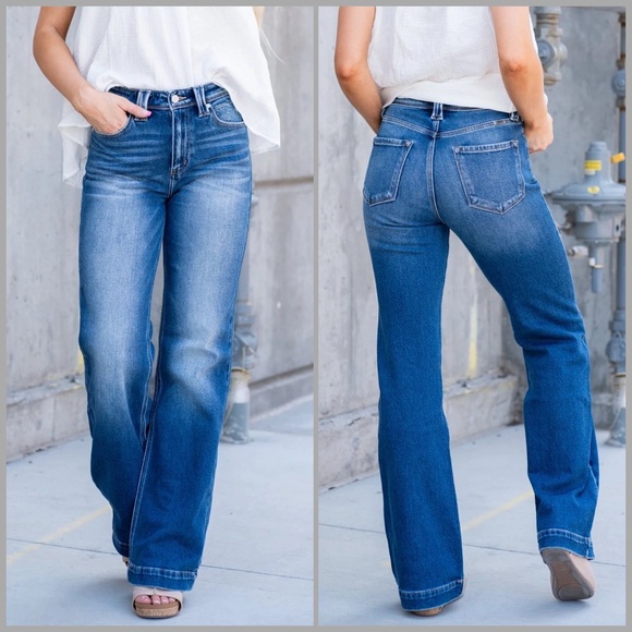 Kancan Holly High Rise Flare Hem Jeans Dark Women’s Multi Sizes NWT - Picture 12 of 15